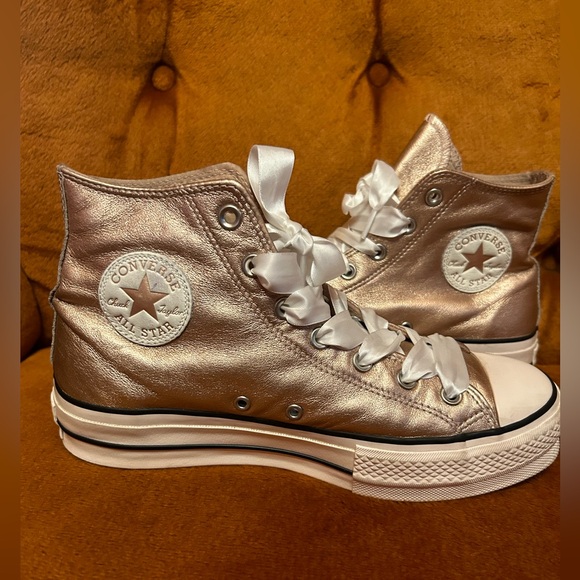 high top converse lift white rose gold